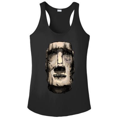 Watercolor Moai Statue Ladies PosiCharge Competitor Racerback Tank