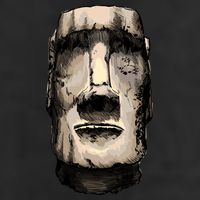 Watercolor Moai Statue Trucker Hat