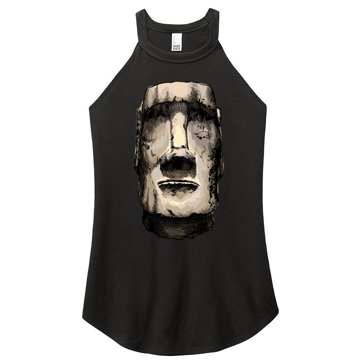 Watercolor Moai Statue Women's Perfect Tri Rocker Tank