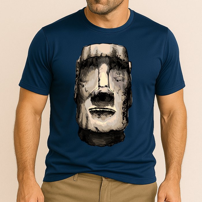 Watercolor Moai Statue Performance Shirt