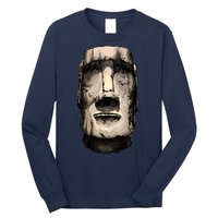 Watercolor Moai Statue Long Sleeve Shirt