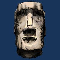 Watercolor Moai Statue Sweatshirt