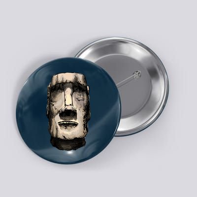 Watercolor Moai Statue Button
