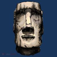 Watercolor Moai Statue Bucket Hat