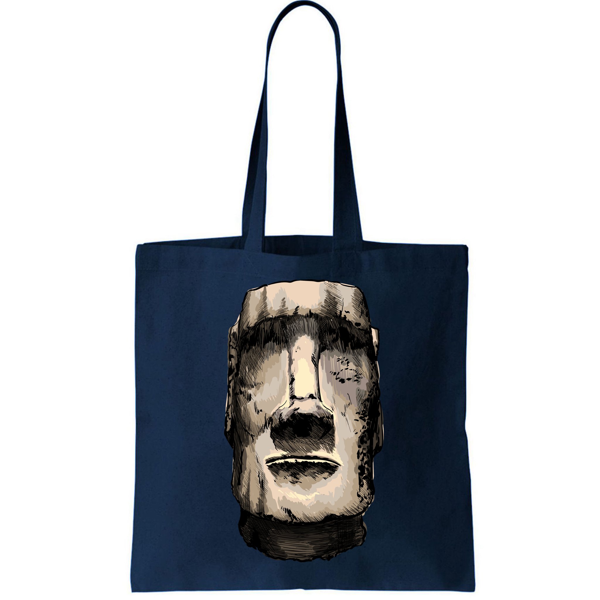 Watercolor Moai Statue Bag