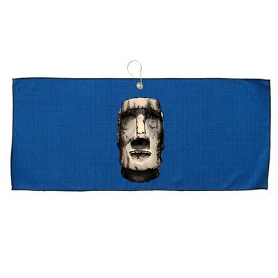 Watercolor Moai Statue Large Microfiber Waffle Golf Towel