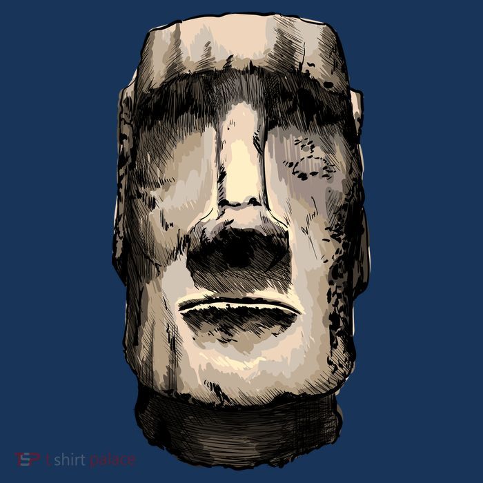Watercolor Moai Statue Poster