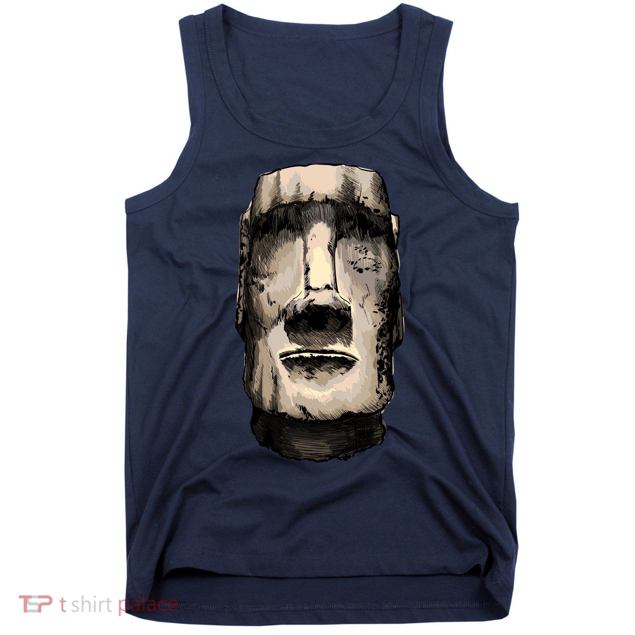 Watercolor Moai Statue Tank Top