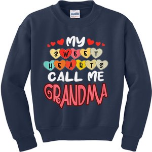 Women's My Sweethearts Call Me Grandma Valentines Day Kids Sweatshirt