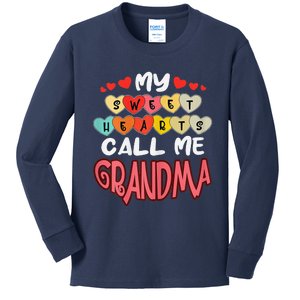 Women's My Sweethearts Call Me Grandma Valentines Day Kids Long Sleeve Shirt