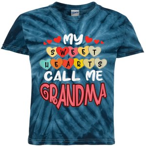 Women's My Sweethearts Call Me Grandma Valentines Day Kids Tie-Dye T-Shirt