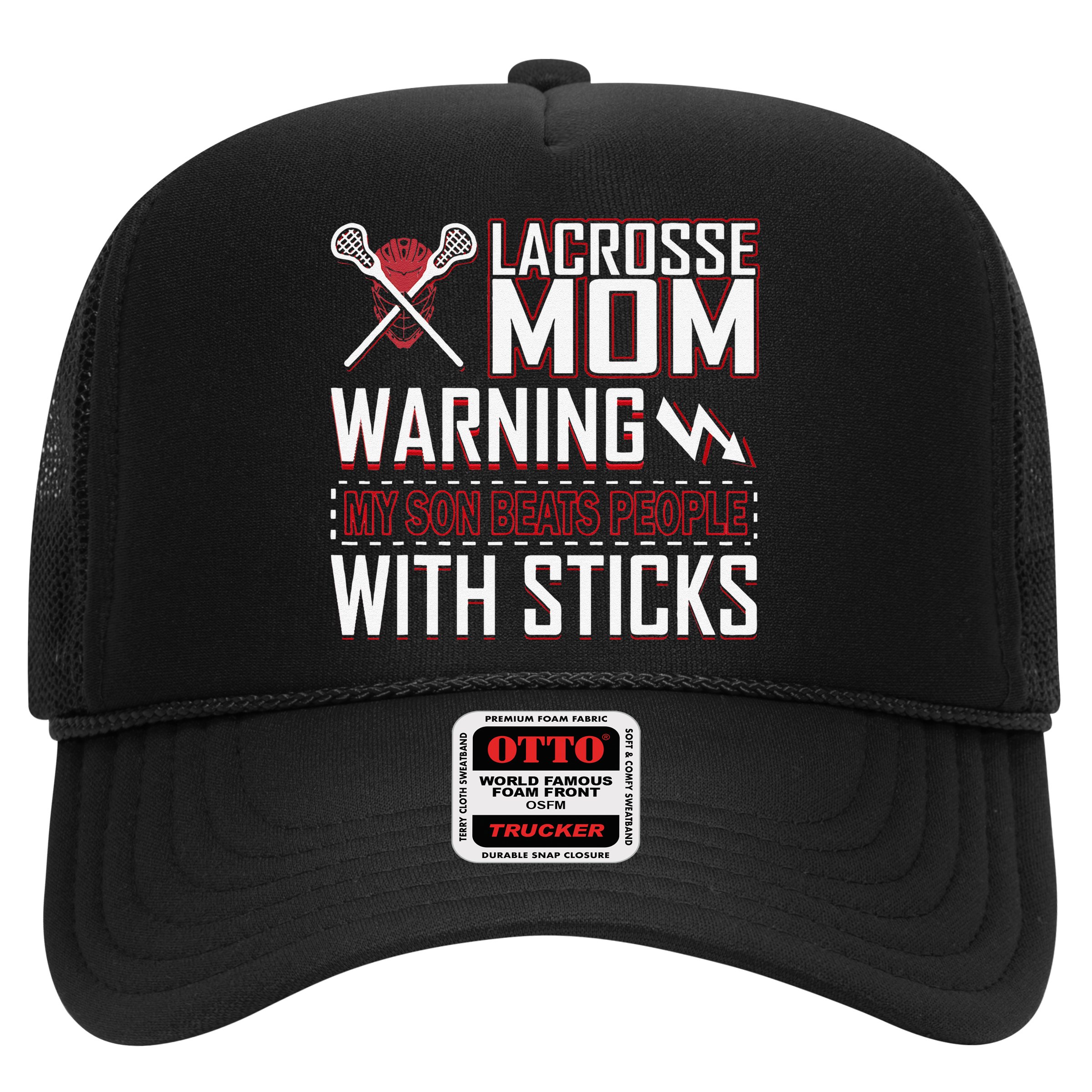 Warning My Son Beats People With Sticks Lacrosse Mom Hat
