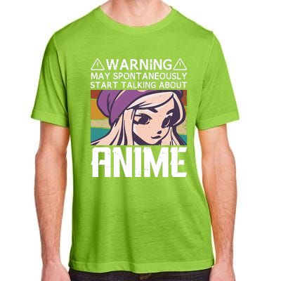 Warning May Spontaneously Talk About Anime Funny Anime Girl Anime Quotes Adult ChromaSoft Performance T-Shirt