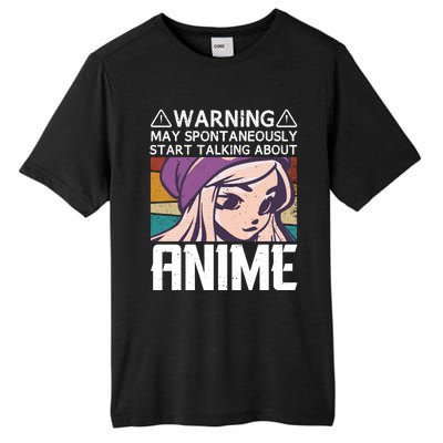 Warning May Spontaneously Talk About Anime Funny Anime Girl Anime Quotes Tall Fusion ChromaSoft Performance T-Shirt