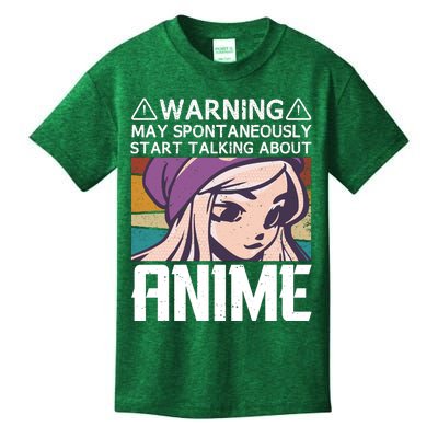 Warning May Spontaneously Talk About Anime Funny Anime Girl Anime Quotes Kids T-Shirt