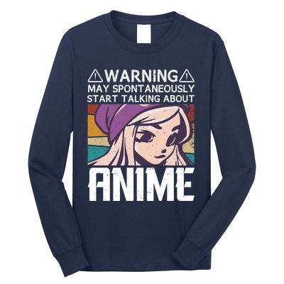 Warning May Spontaneously Talk About Anime Funny Anime Girl Anime Quotes Long Sleeve Shirt