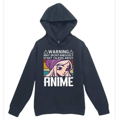 Warning May Spontaneously Talk About Anime Funny Anime Girl Anime Quotes Urban Pullover Hoodie