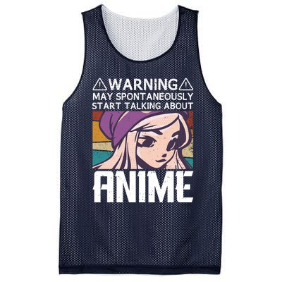 Warning May Spontaneously Talk About Anime Funny Anime Girl Anime Quotes Mesh Reversible Basketball Jersey Tank