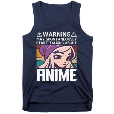 Warning May Spontaneously Talk About Anime Funny Anime Girl Anime Quotes Tank Top