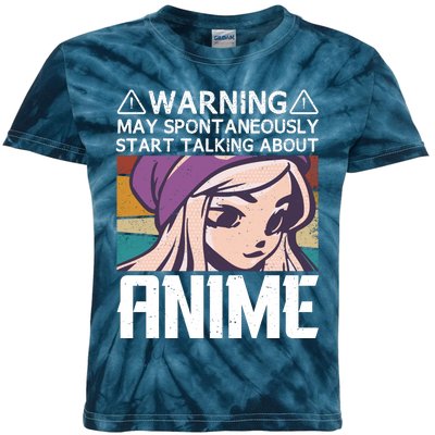 Warning May Spontaneously Talk About Anime Funny Anime Girl Anime Quotes Kids Tie-Dye T-Shirt