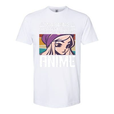 Warning May Spontaneously Talk About Anime Funny Anime Girl Anime Quotes Softstyle CVC T-Shirt