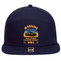 Warning May Start Talking About Ww2 7 Panel Mesh Trucker Snapback Hat