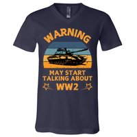 Warning May Start Talking About Ww2 V-Neck T-Shirt