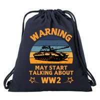 Warning May Start Talking About Ww2 Drawstring Bag