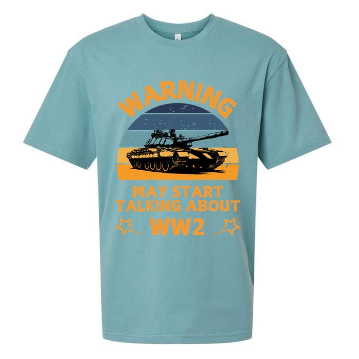 Warning May Start Talking About Ww2 Sueded Cloud Jersey T-Shirt