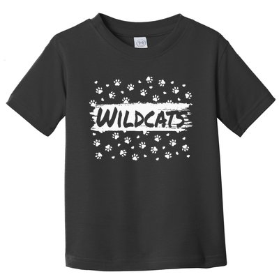 Wildcats Mascot School Spirit Back To School Footprint Squad Toddler T-Shirt