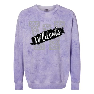 Wildcats Mascot School Sports Spirit Game Day Sport Fan Team Colorblast Crewneck Sweatshirt