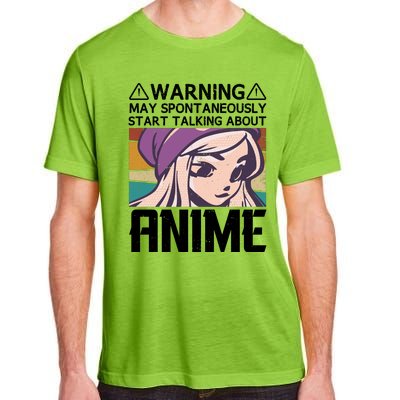 Warning May Spontaneously Talk About Anime Funny Anime Girl Anime Quotes Adult ChromaSoft Performance T-Shirt