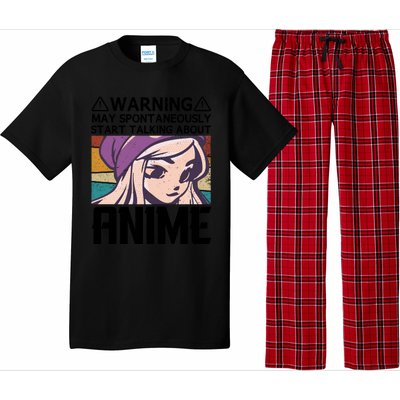 Warning May Spontaneously Talk About Anime Funny Anime Girl Anime Quotes Pajama Set