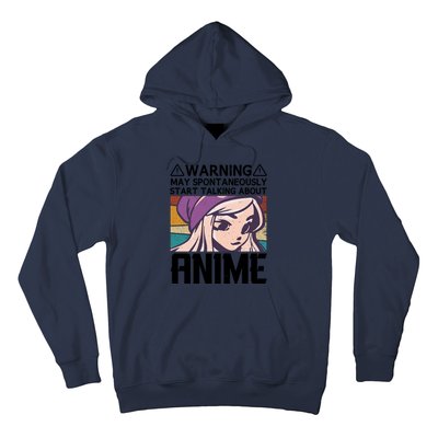 Warning May Spontaneously Talk About Anime Funny Anime Girl Anime Quotes Hoodie