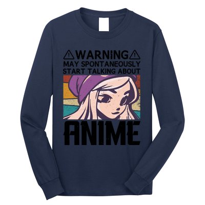 Warning May Spontaneously Talk About Anime Funny Anime Girl Anime Quotes Long Sleeve Shirt