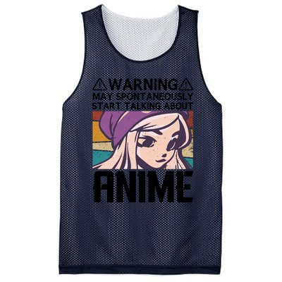 Warning May Spontaneously Talk About Anime Funny Anime Girl Anime Quotes Mesh Reversible Basketball Jersey Tank