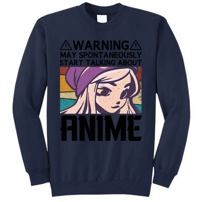 Warning May Spontaneously Talk About Anime Funny Anime Girl Anime Quotes Tall Sweatshirt