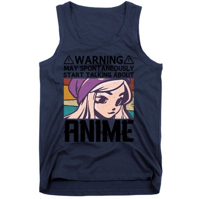 Warning May Spontaneously Talk About Anime Funny Anime Girl Anime Quotes Tank Top