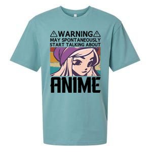 Warning May Spontaneously Talk About Anime Funny Anime Girl Anime Quotes Sueded Cloud Jersey T-Shirt