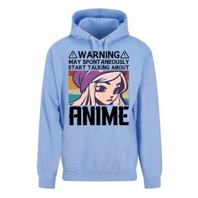 Warning May Spontaneously Talk About Anime Funny Anime Girl Anime Quotes Unisex Surf Hoodie