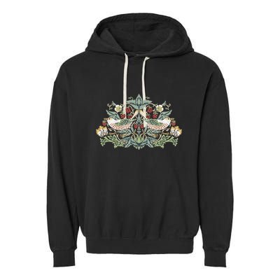 William Morris Strawberry Thief Bird Garment-Dyed Fleece Hoodie