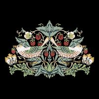 William Morris Strawberry Thief Bird Cooling Performance Crew T-Shirt