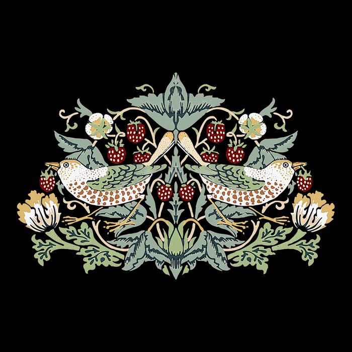 William Morris Strawberry Thief Bird Cooling Performance Crew T-Shirt