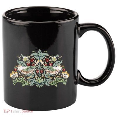 William Morris Strawberry Thief Bird 11oz C Handle Ceramic Mug