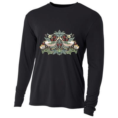 William Morris Strawberry Thief Bird Cooling Performance Long Sleeve Crew