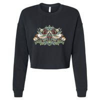 William Morris Strawberry Thief Bird Cropped Pullover Crew