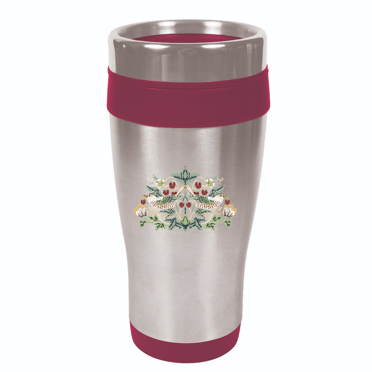 William Morris Strawberry Thief Bird 16oz Travel Tumbler