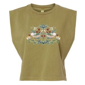 William Morris Strawberry Thief Bird Garment-Dyed Women's Muscle Tee