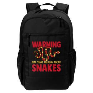 Warning May Start Talking About Snakes Reptile Serpent Daily Commute Backpack