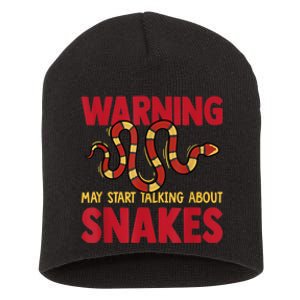 Warning May Start Talking About Snakes Reptile Serpent Short Acrylic Beanie